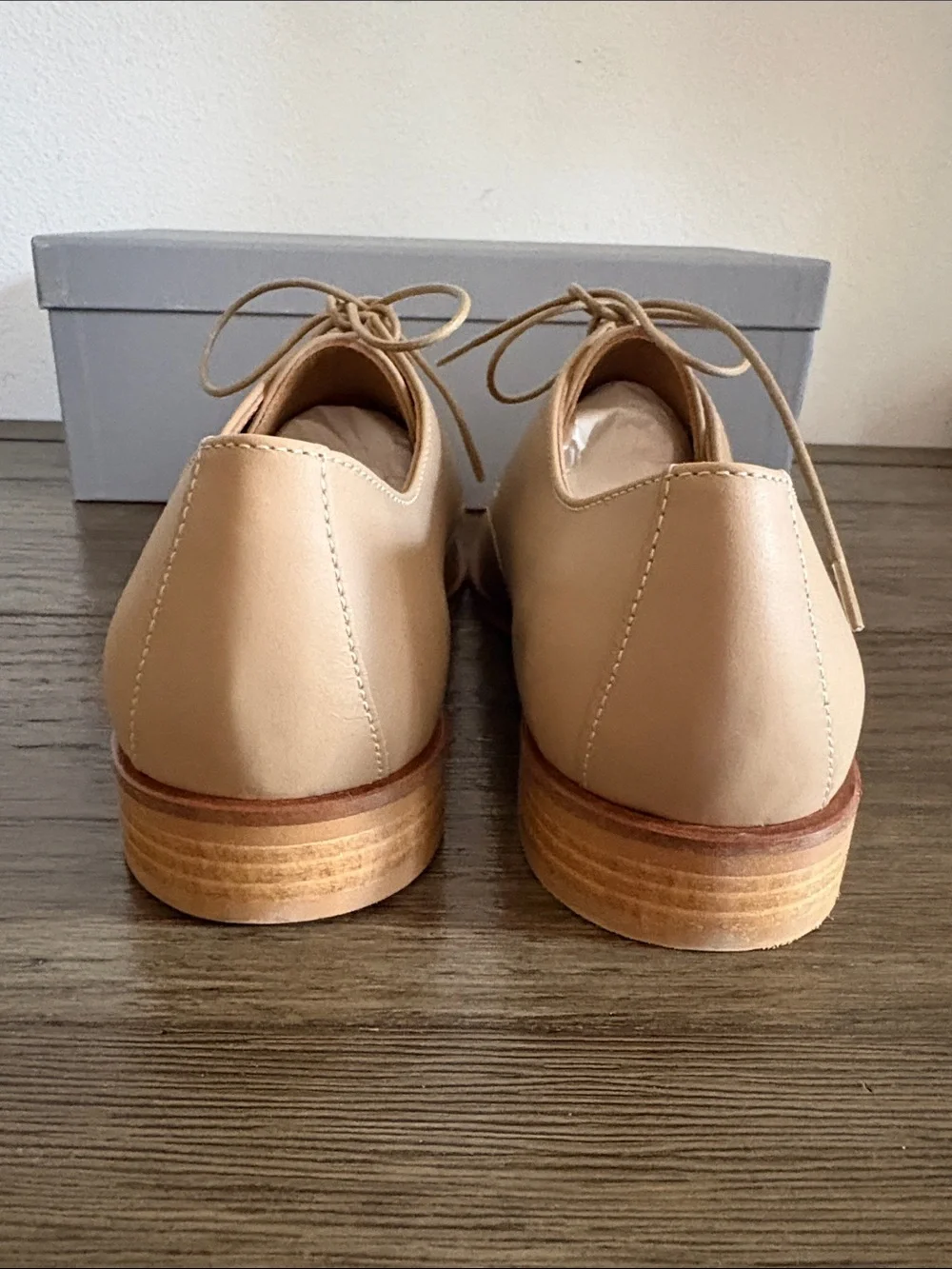NIB [Everlane] The Modern Oxford Italian Leather Lace Up Shoes Blush Women’s 6.5 - Picture 8 of 15